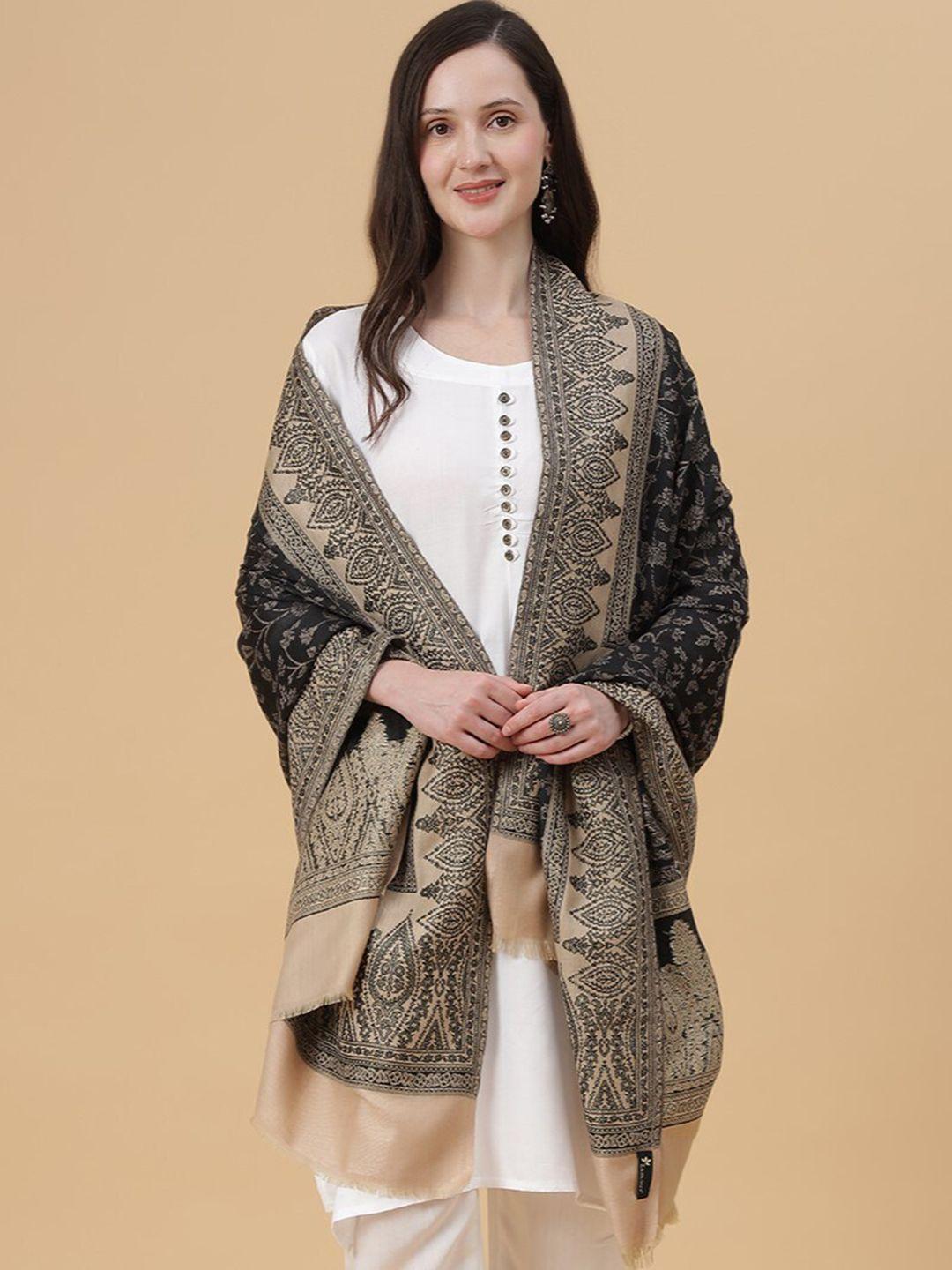 zamour ethnic motifs woven-design shawl