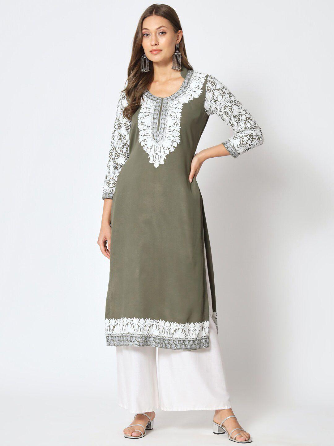 zamour floral embroidered unstitched dress material