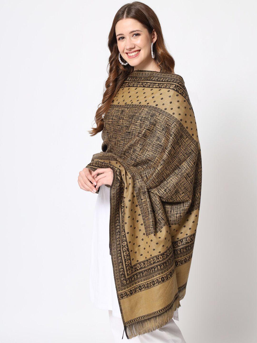 zamour women abstract woven design woollen shawl