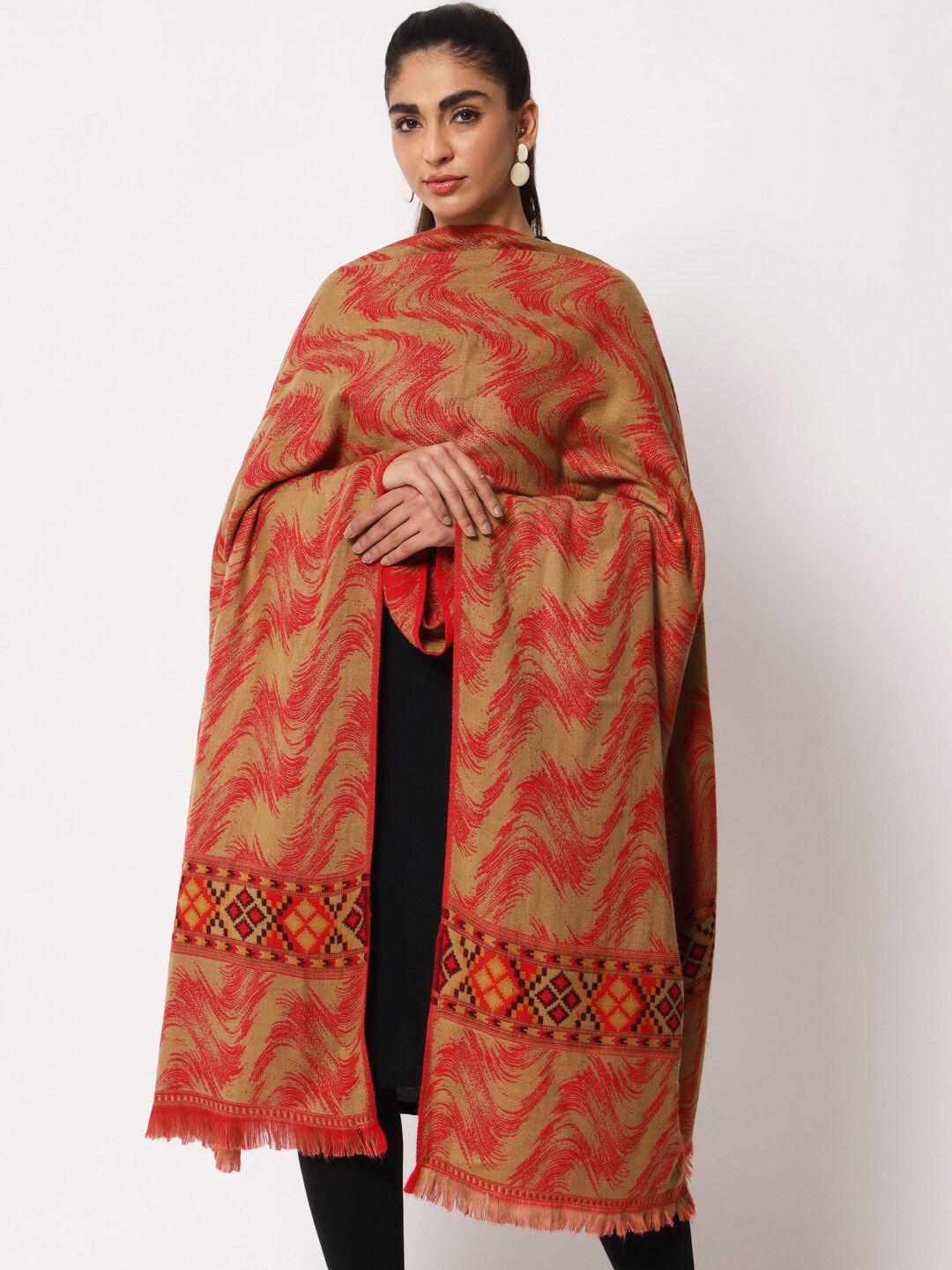 zamour women kullu abstract woven design woollen shawl