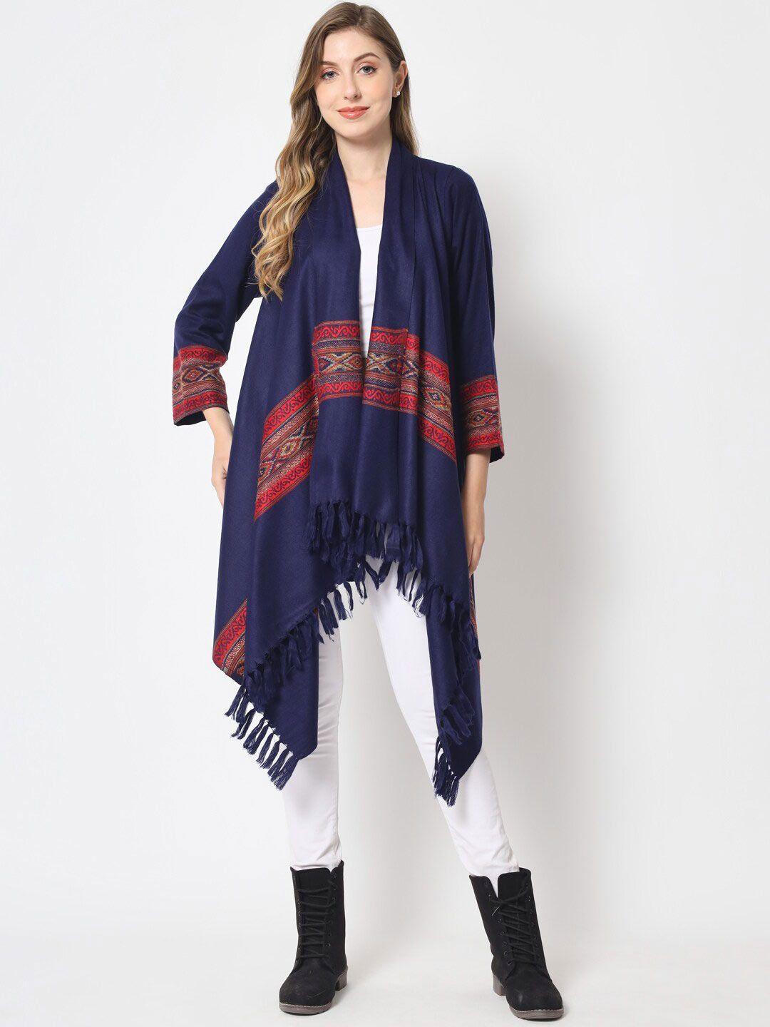 zamour women tasselled longline bohemian acrylic shrug