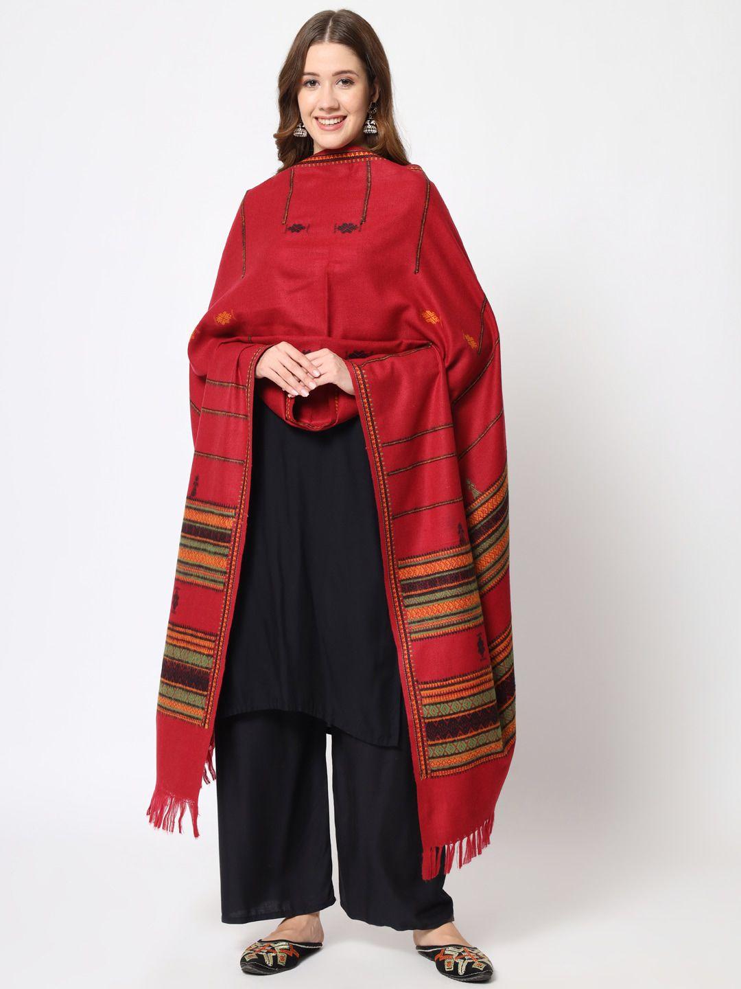 zamour women woven design woollen shawl