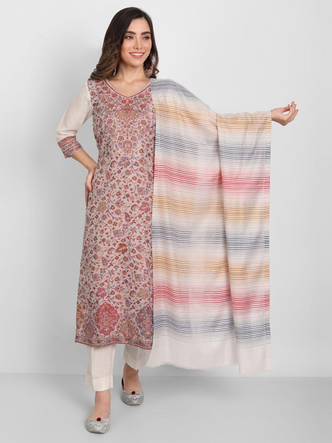 zamour woven design acro wool unstitched dress material