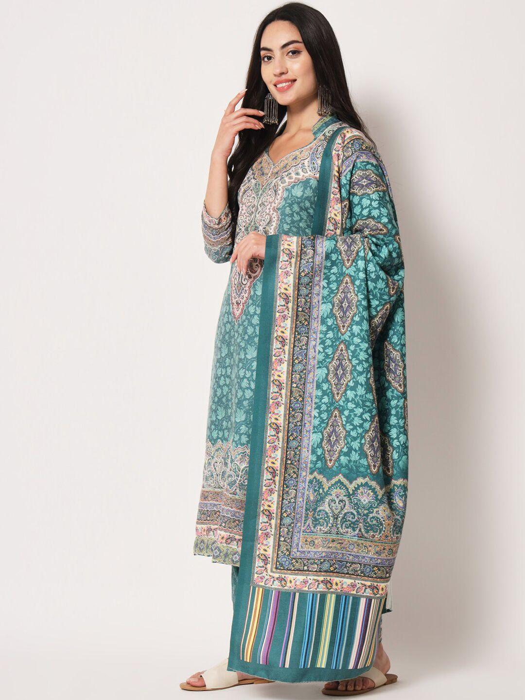 zamour woven design kalamkari unstitched dress material