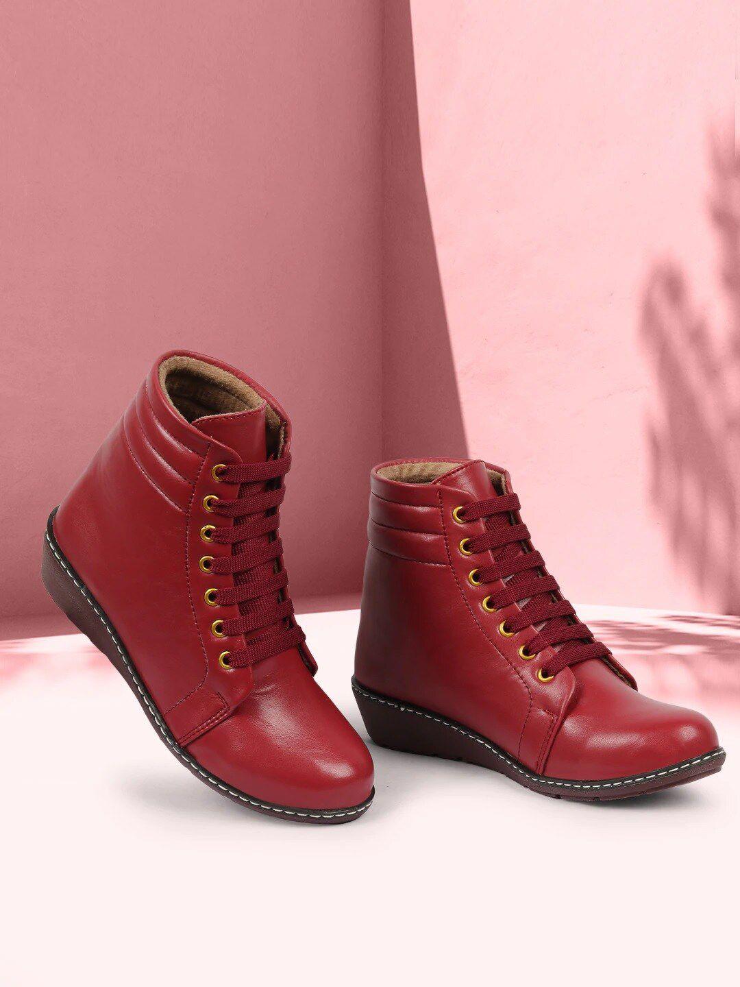 zapatoz girls red pu boots