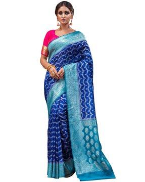 zari woven art silk saree with contrast pallu