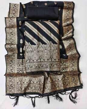 zari woven unstitched dress material