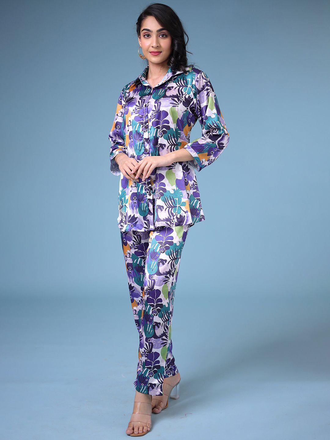 zari abstract printed shirt with trousers