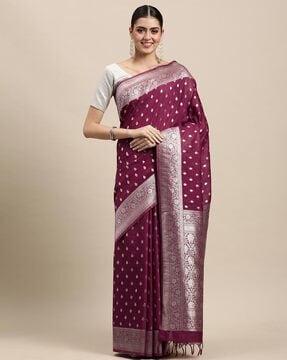 zari border saree with blouse piece