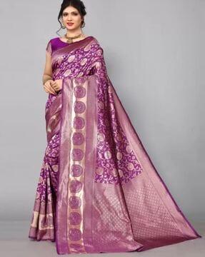 zari woven art silk saree with blouse set