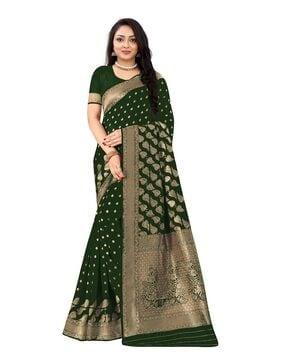 zari woven banarasi silk saree with blouse set