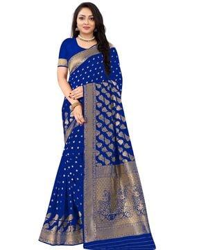 zari woven banarasi silk saree with blouse set