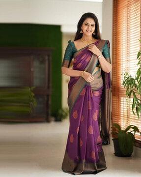 zari woven banarasi silk saree with blouse set