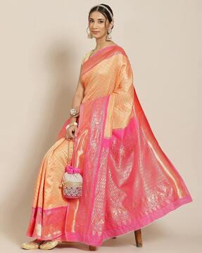 zari woven devsena silk saree with blouse piece