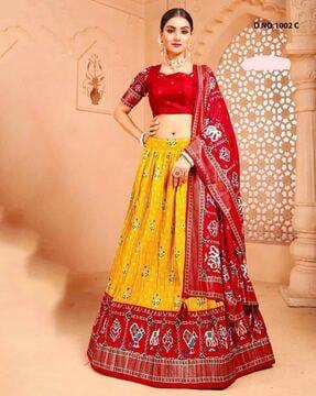 zari woven lehenga choli set with dupatta