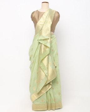zari woven textured saree