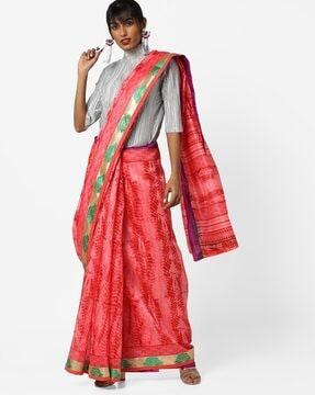 zari woven traditional saree
