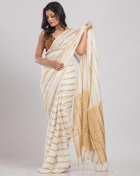 zari woven traditional saree