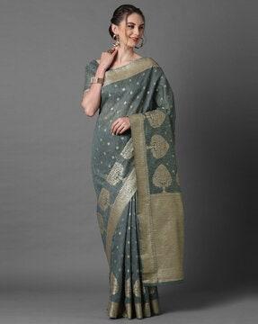 zari woven traditional saree