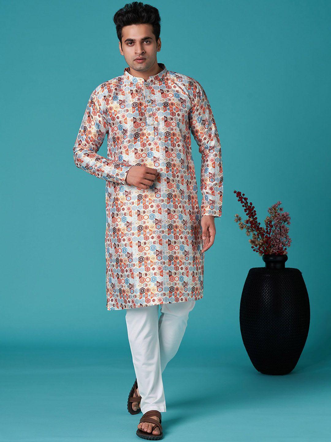 zarimo ethnic motifs printed mandarin collar kurta