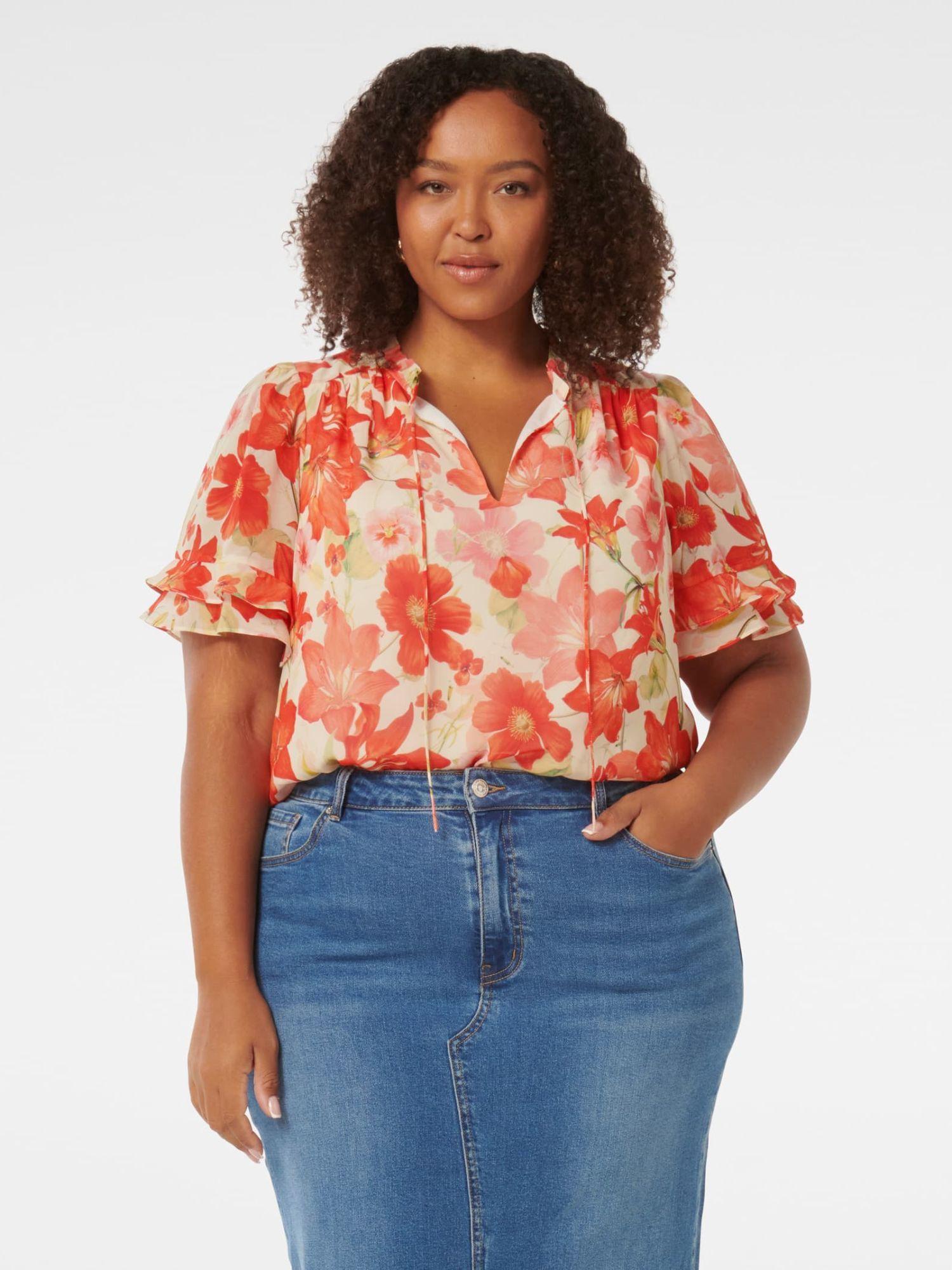 zarina curve trim spliced top