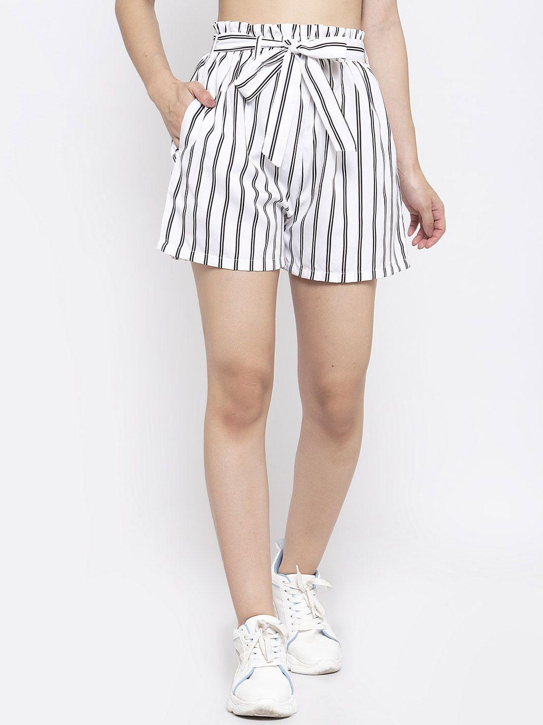 zastraa women striped slim fit shorts