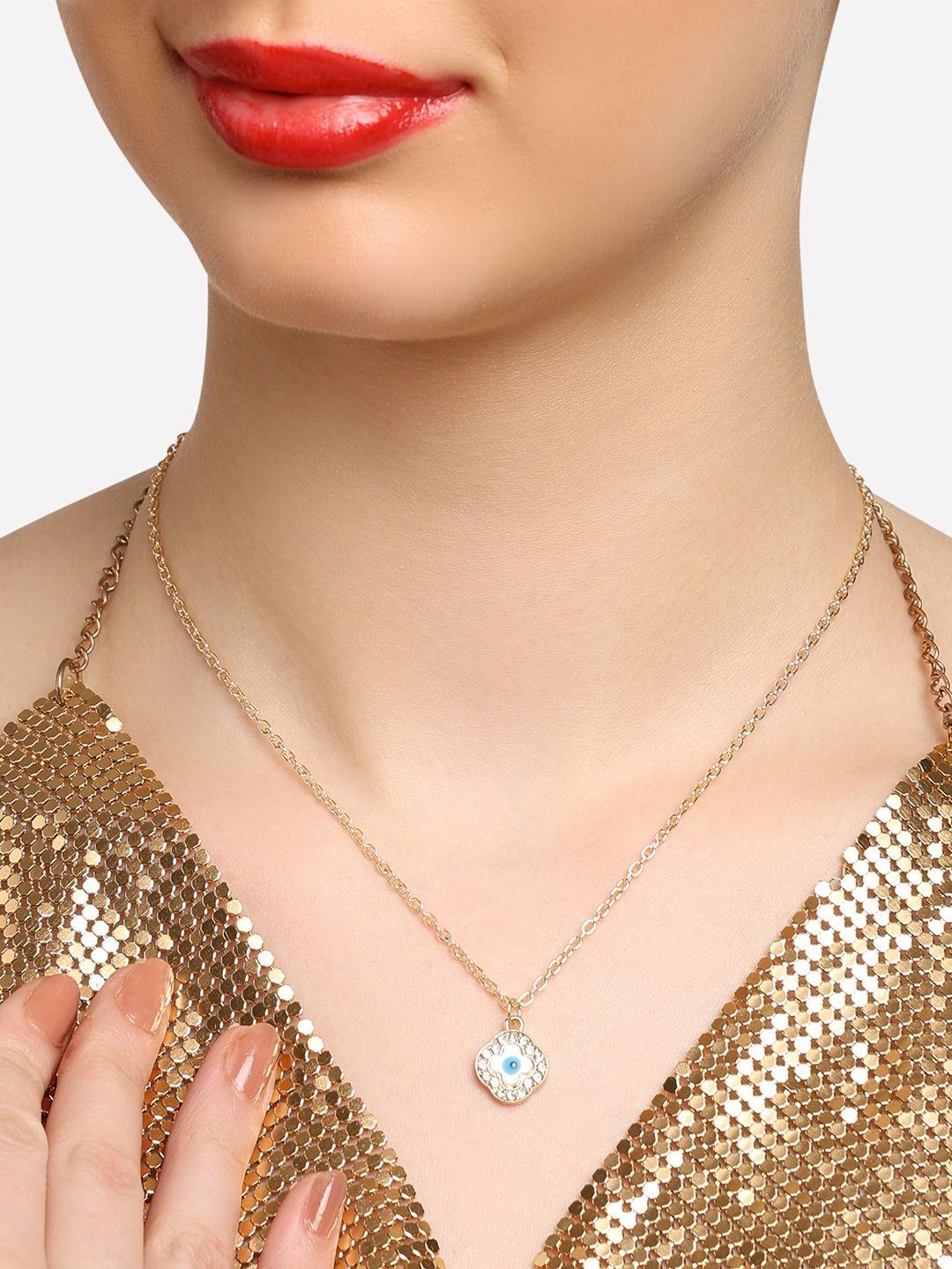 zaveri pearls gold-plated minimal necklace