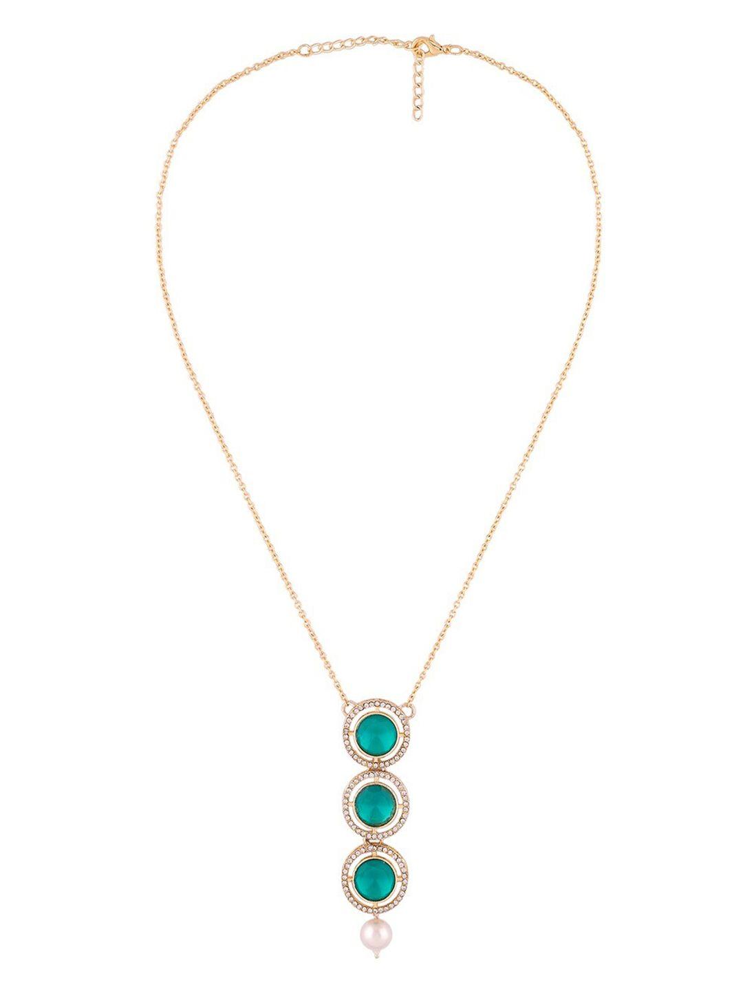 zaveri pearls gold-toned & blue gold-plated necklace