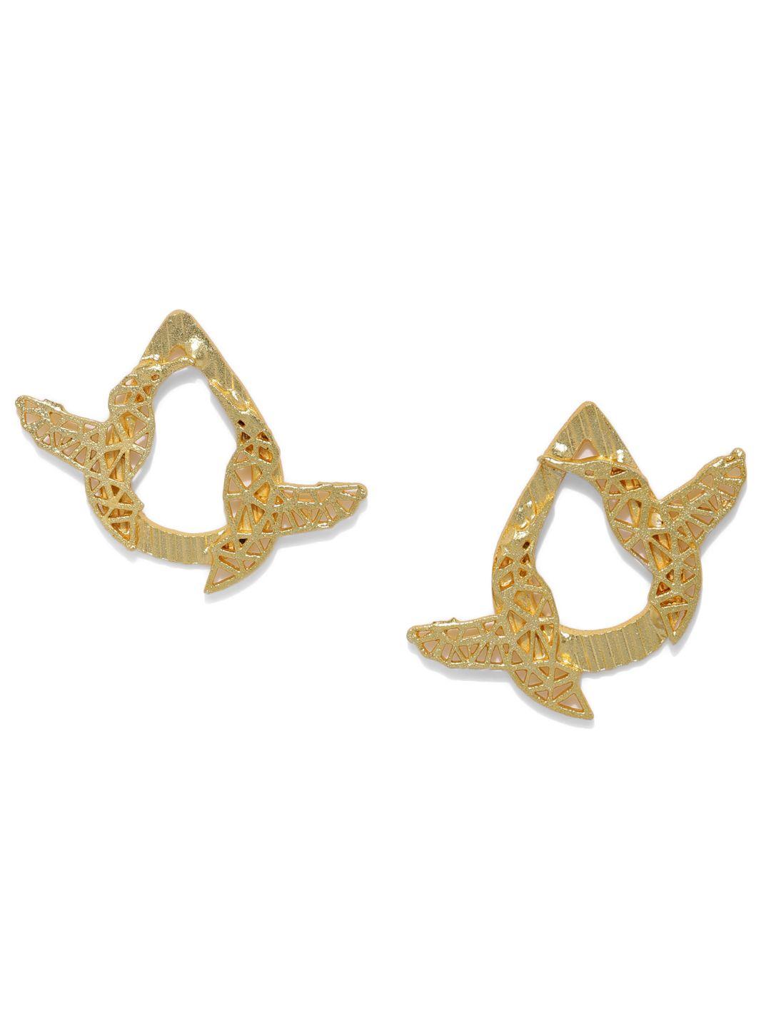 zaveri pearls gold-toned contemporary drop earrings