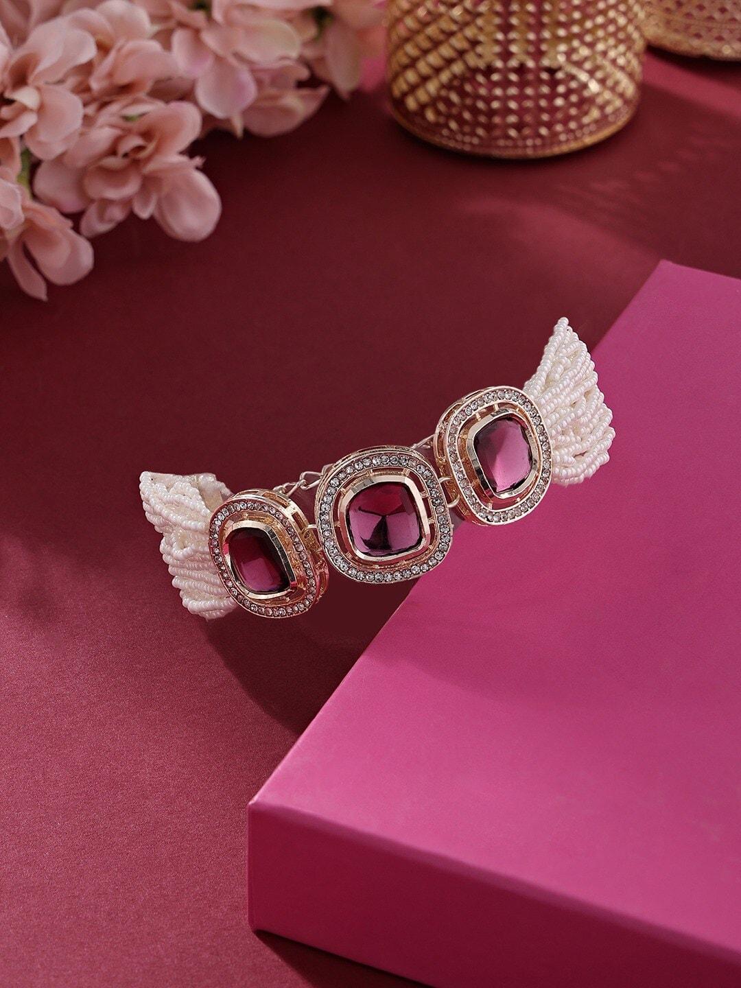 zaveri pearls women gold-plated link bracelet