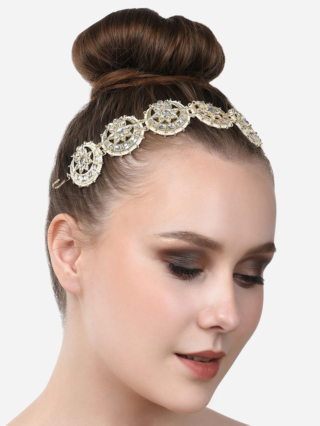 zaveri pearls women gold-toned embellished hairband