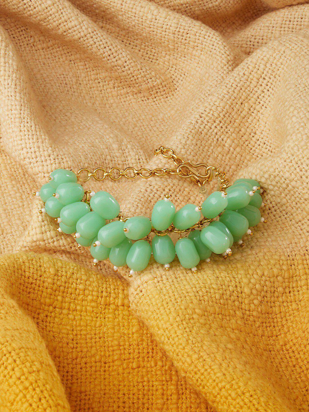 zaveri pearls women green bracelet