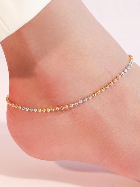 zavya 92.5 sterling silver dual tone anklet for women
