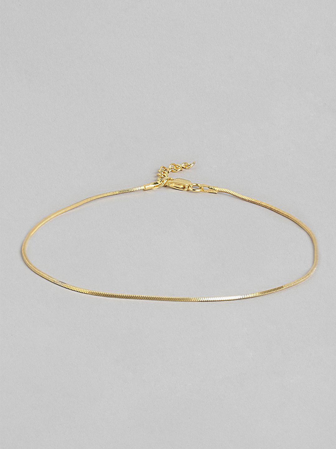 zavya 925 pure sterling silver gold-plated anklet