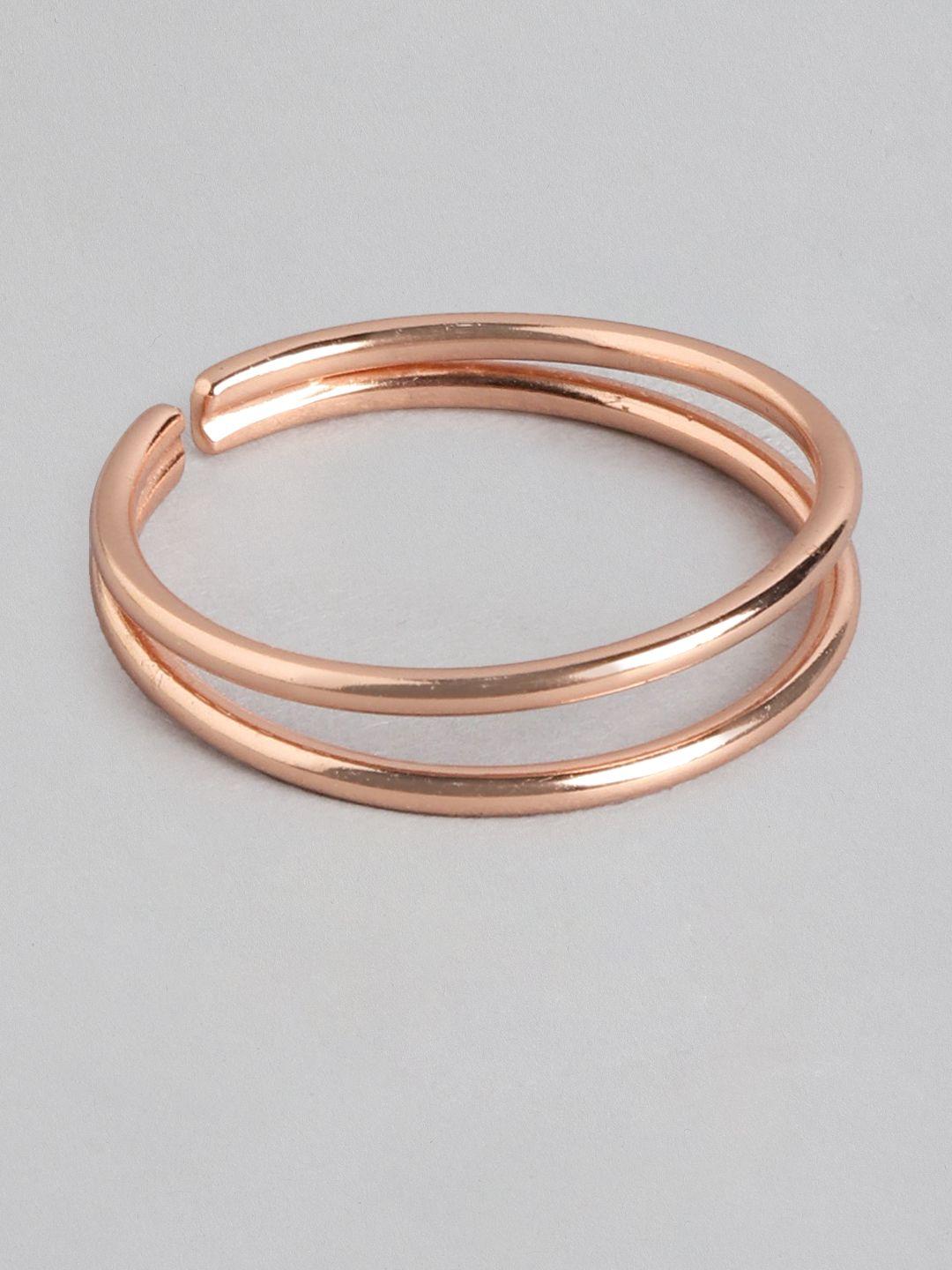 zavya 925 sterling silver rose gold-plated adjustable finger ring