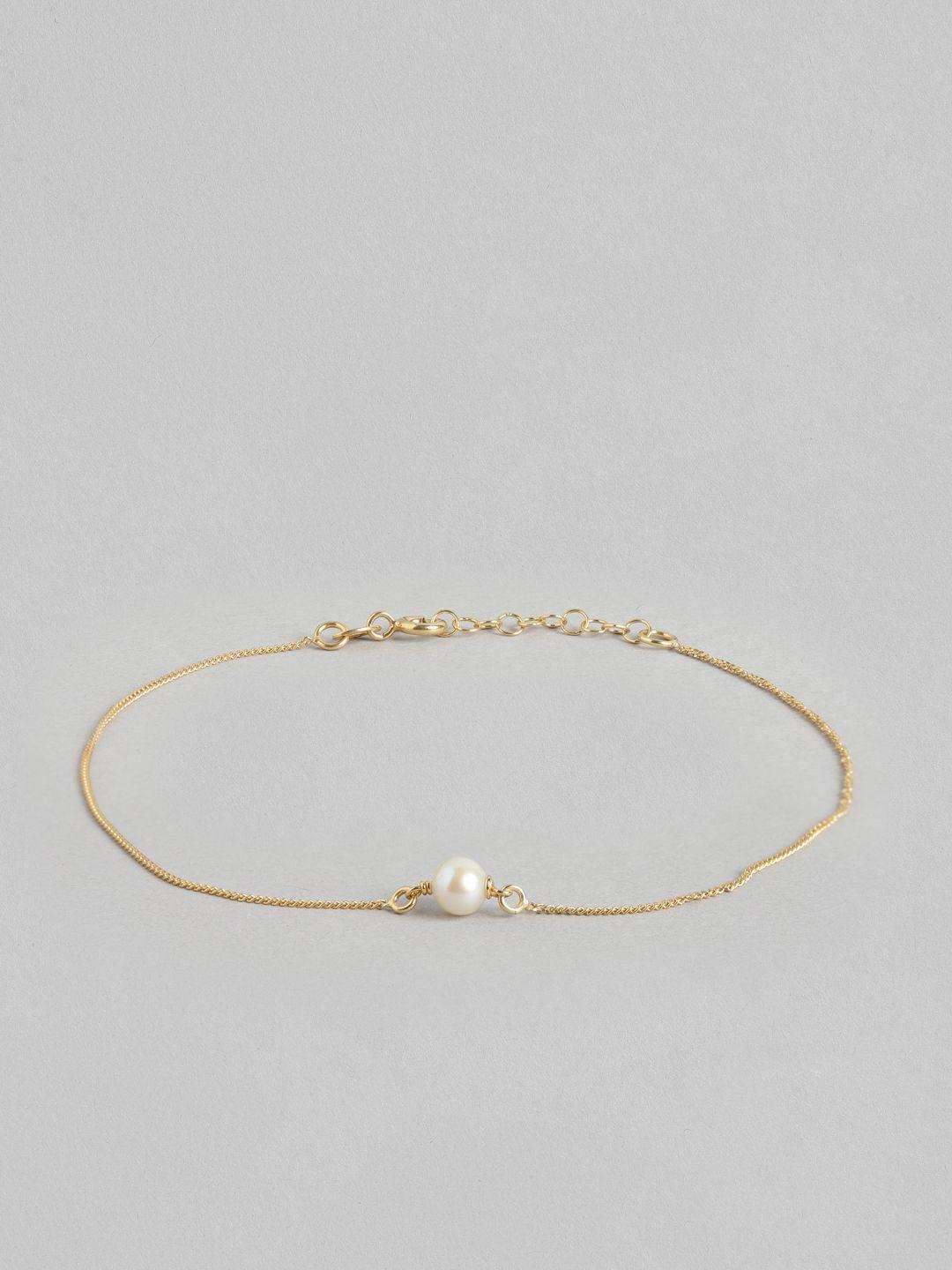 zavya gold-plated pearl sterling silver anklet
