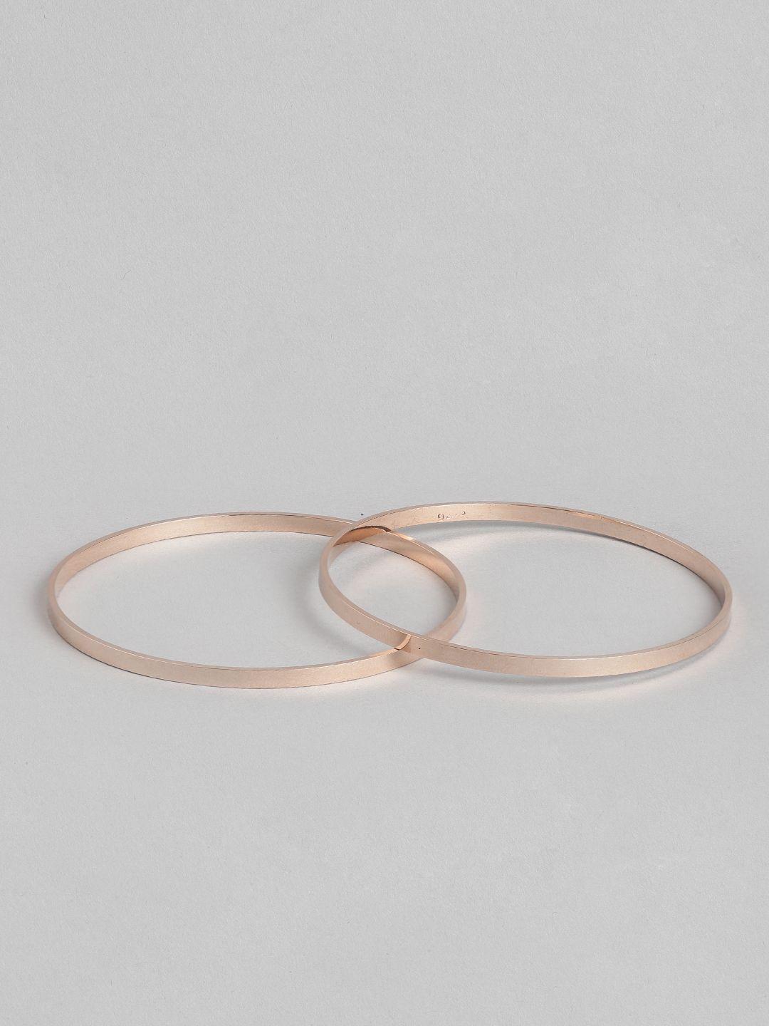 zavya pack of 2 rose gold-plated 925 pure silver bangles
