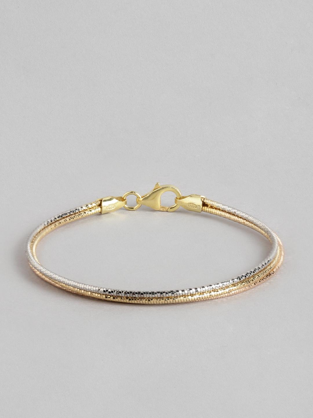 zavya women sterling silver rose gold-plated wraparound bracelet