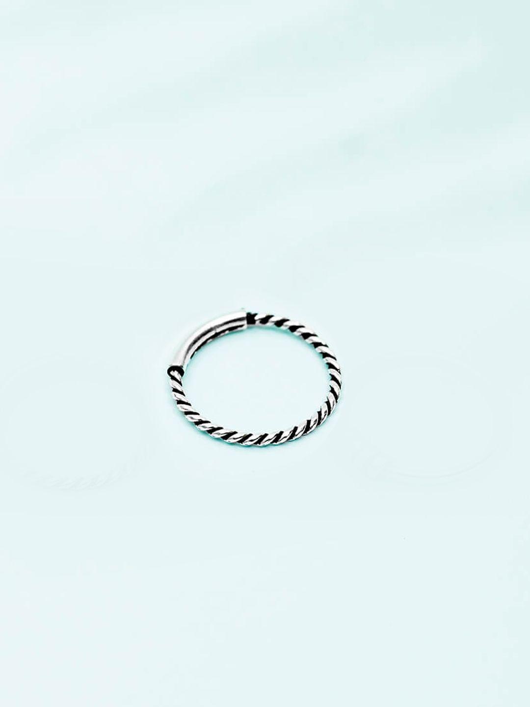 zavya  925 sterling silver oxidised silver-plated nose ring