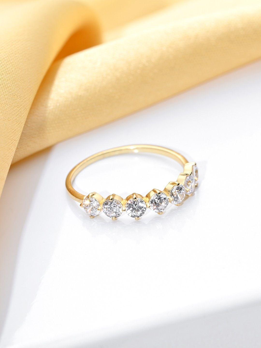 zavya 925 pure silver gold plated finger ring