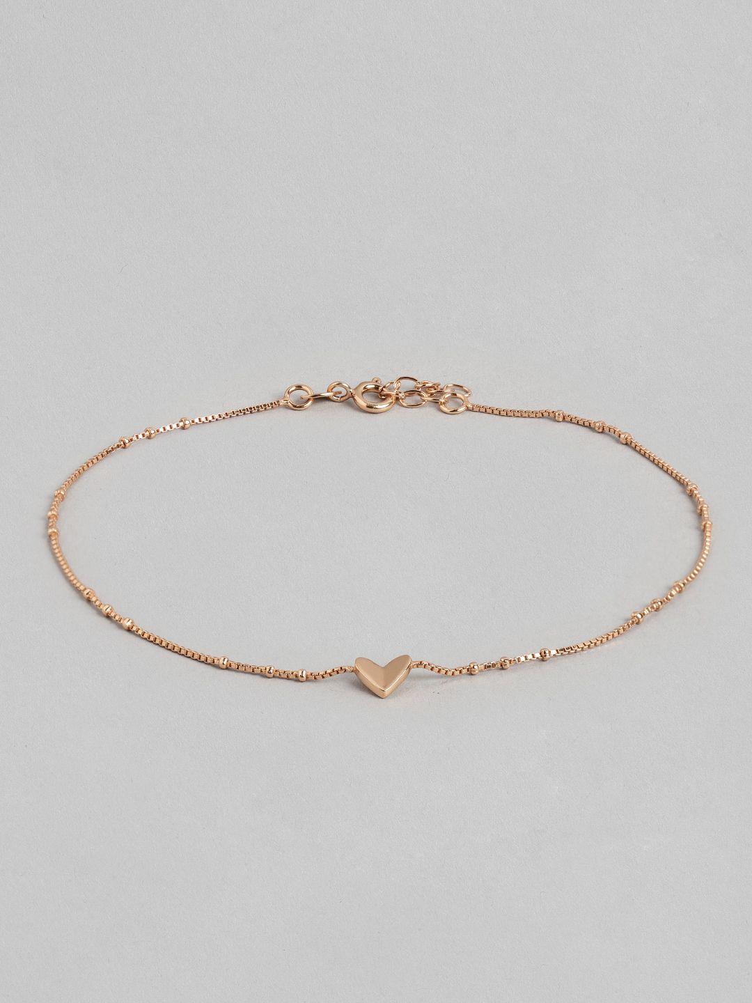 zavya 925 pure sterling silver rose gold-plated anklet