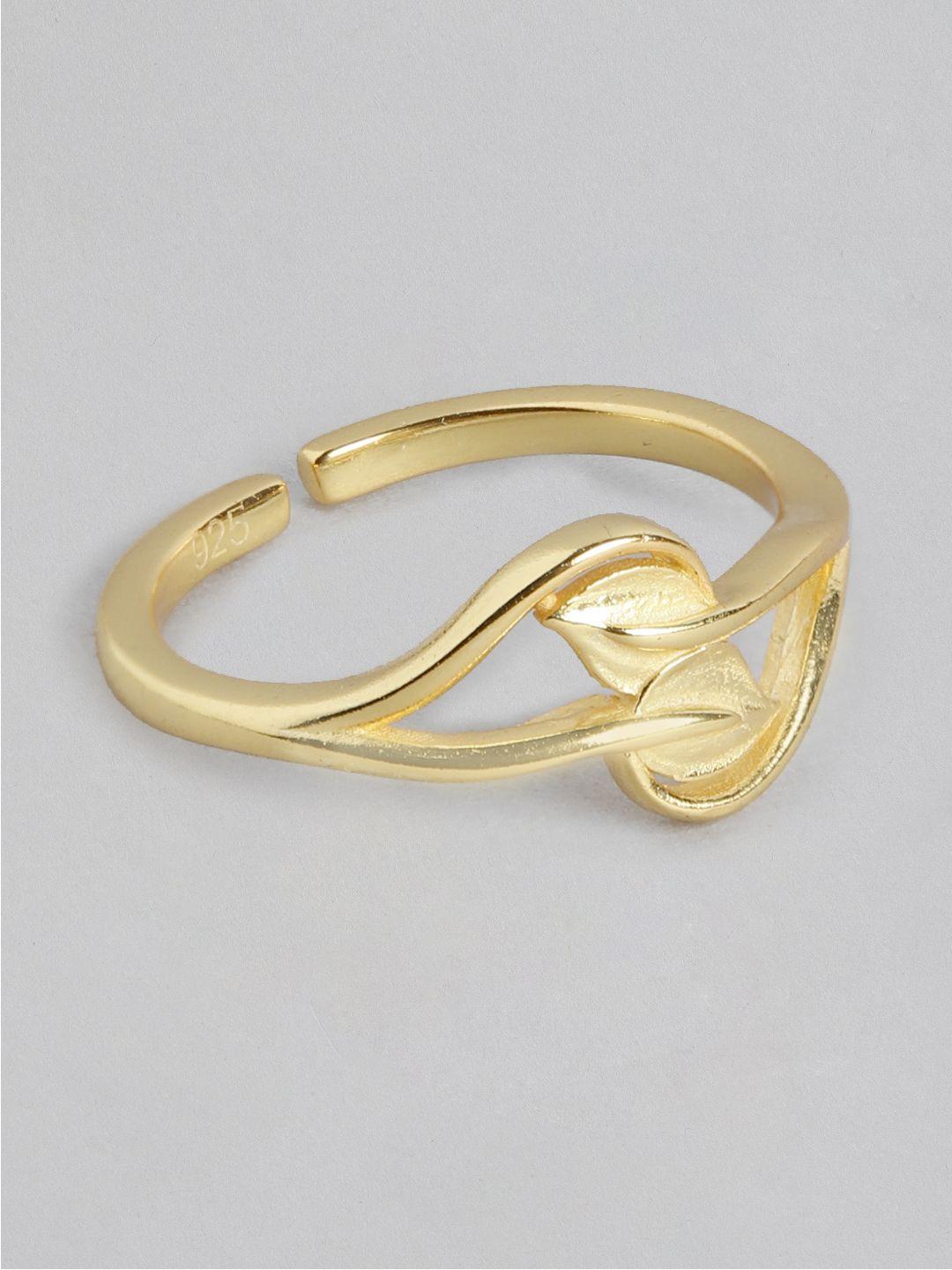 zavya 925 sterling silver gold-plated adjustable finger ring