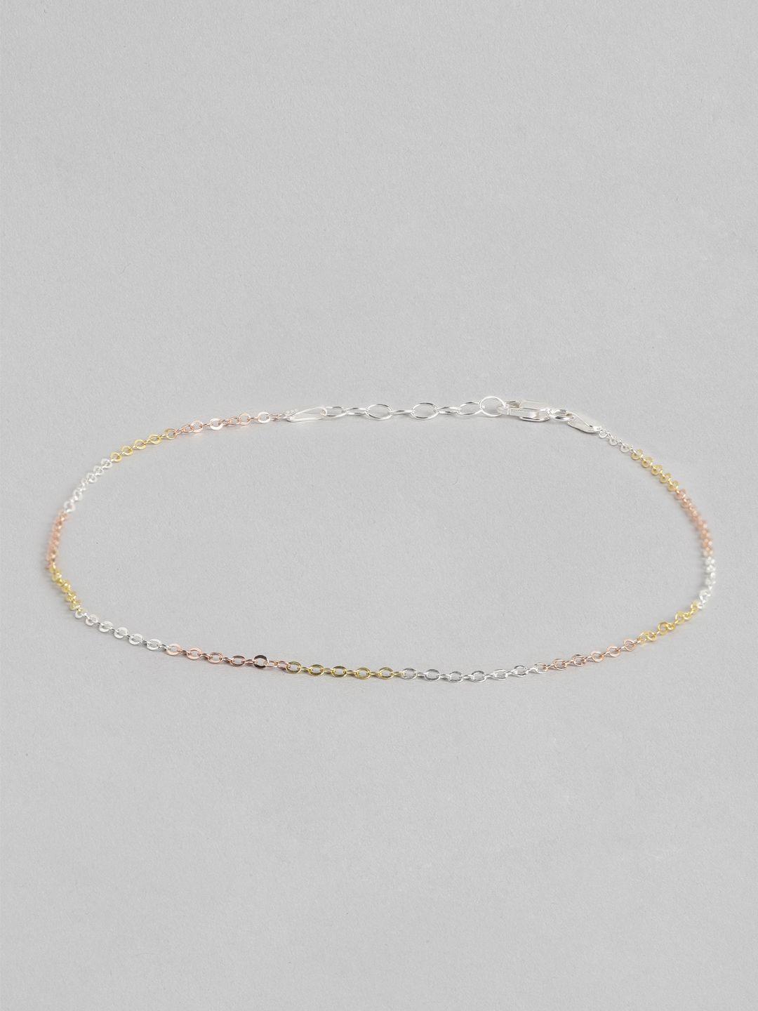 zavya 925 sterling silver rhodium-plated anklet