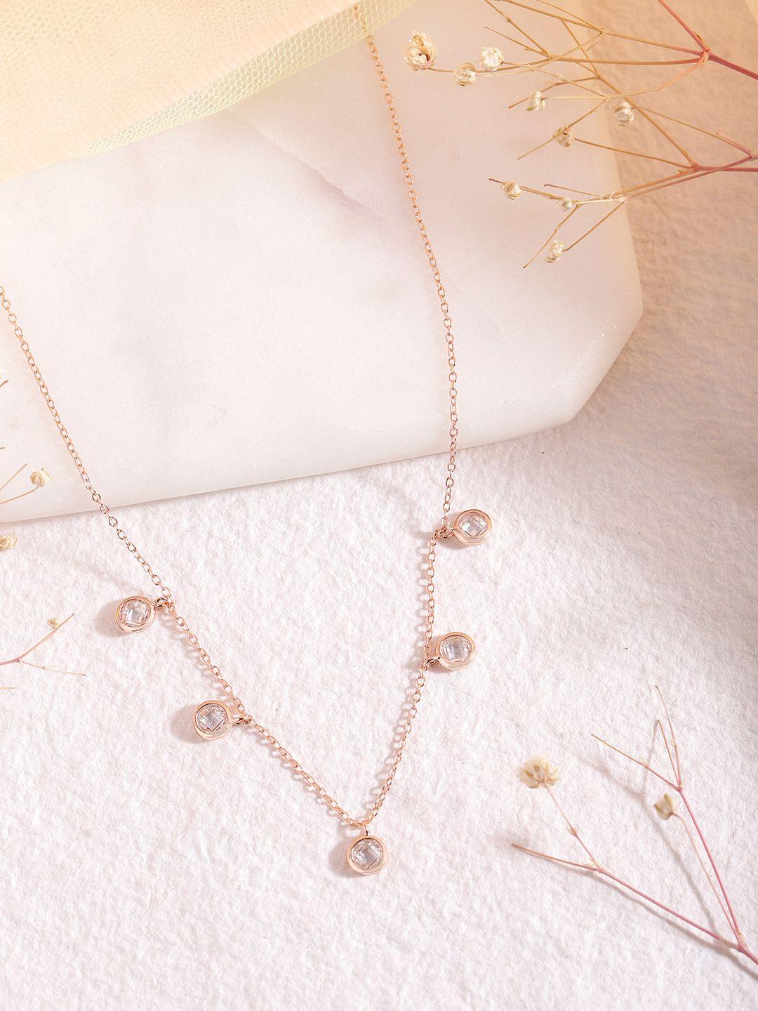 zavya 925 sterling silver rose gold-plated chain