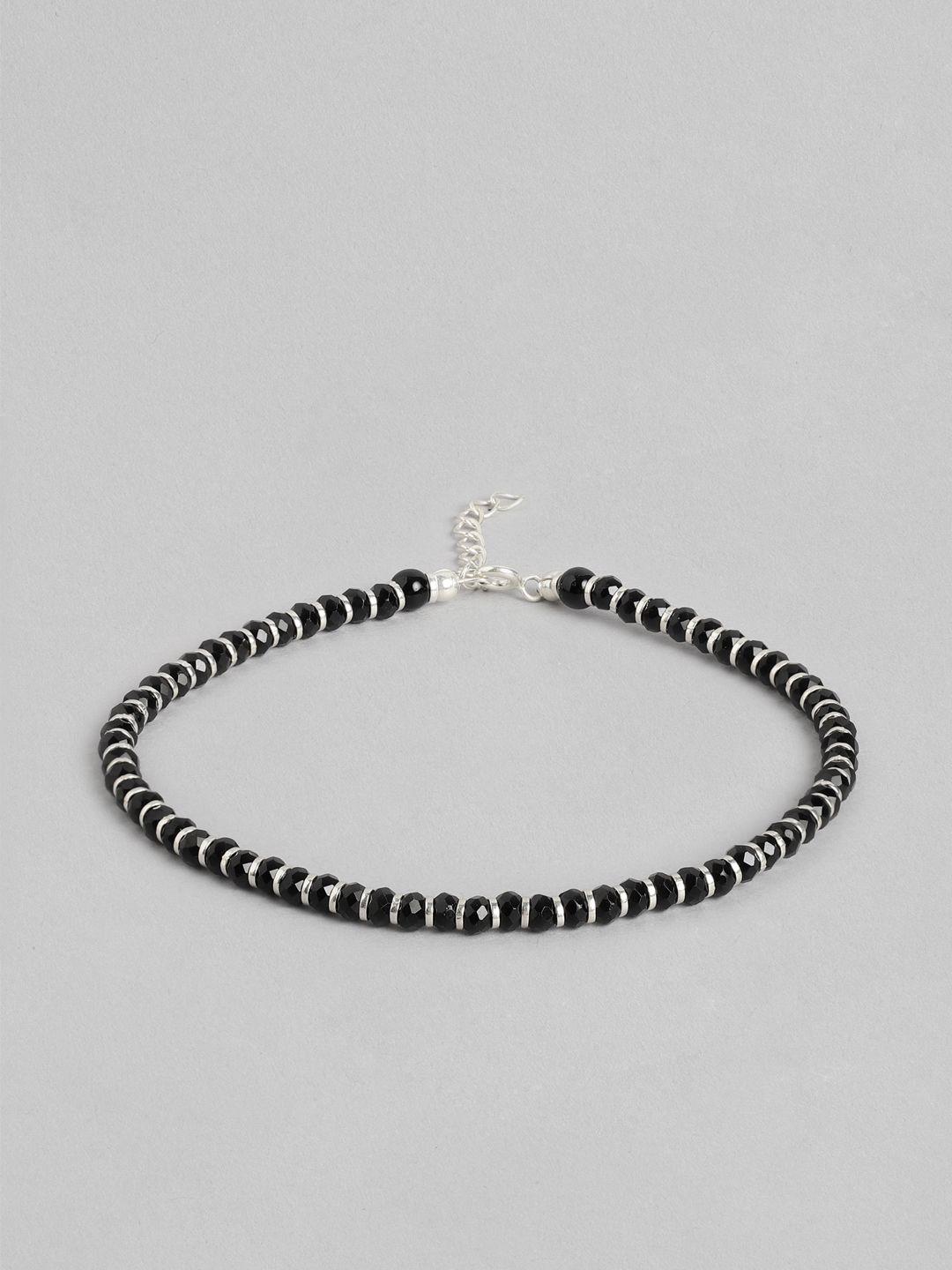 zavya men sterling silver beaded wraparound bracelet