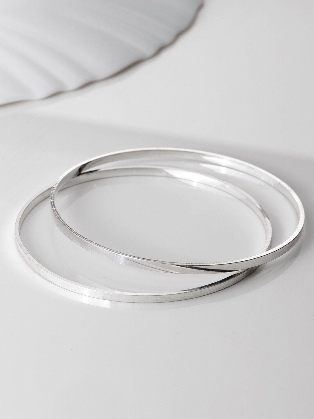 zavya set of 2 silver-plated bangle