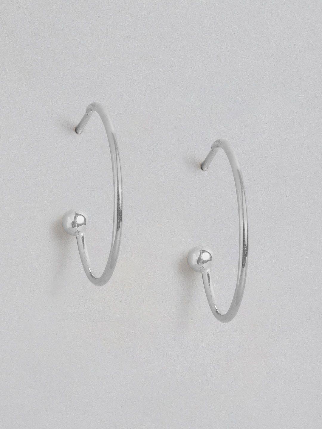 zavya silver-toned circular half hoop earrings