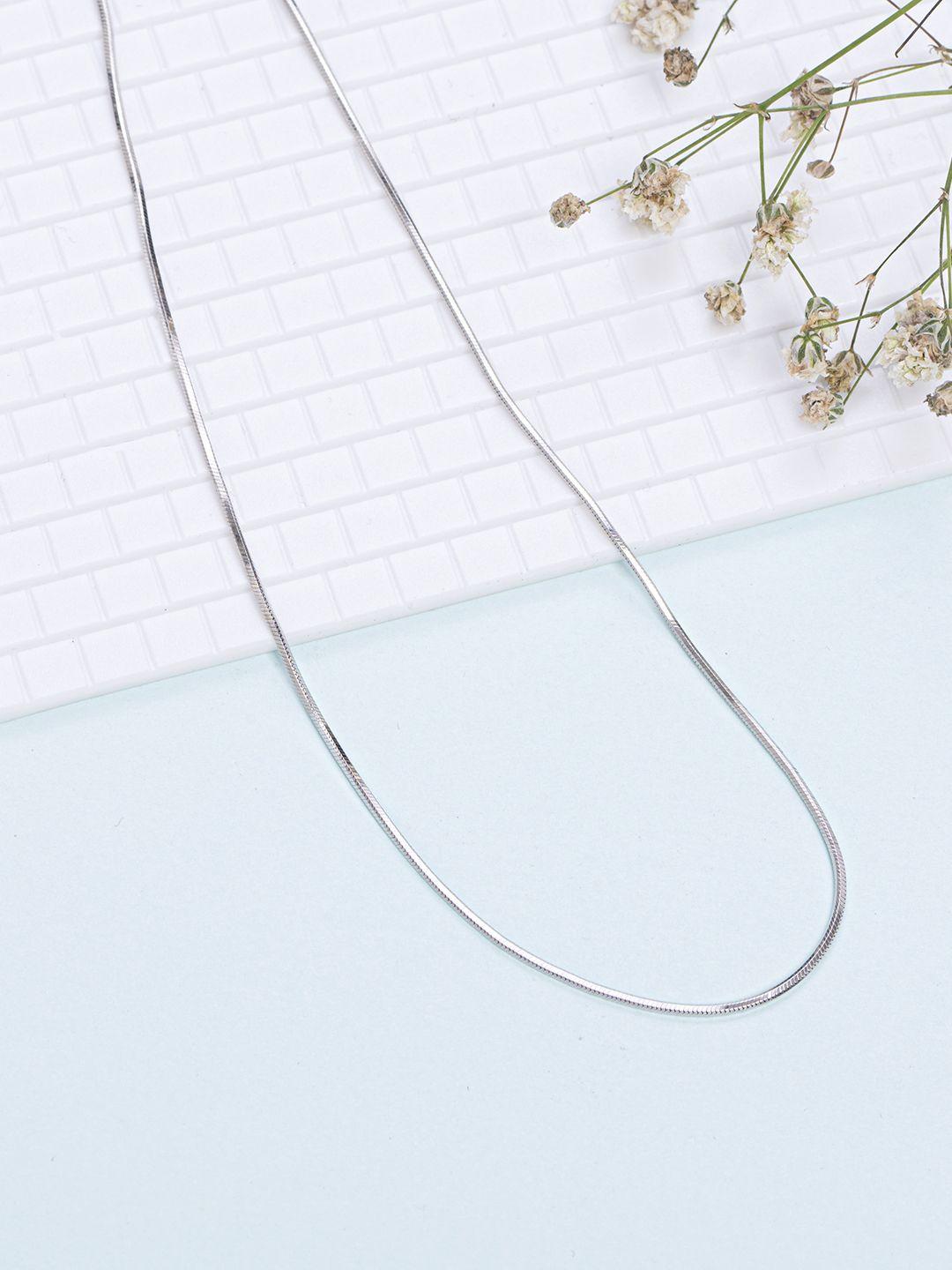 zavya silver-toned sterling silver rhodium-plated chain
