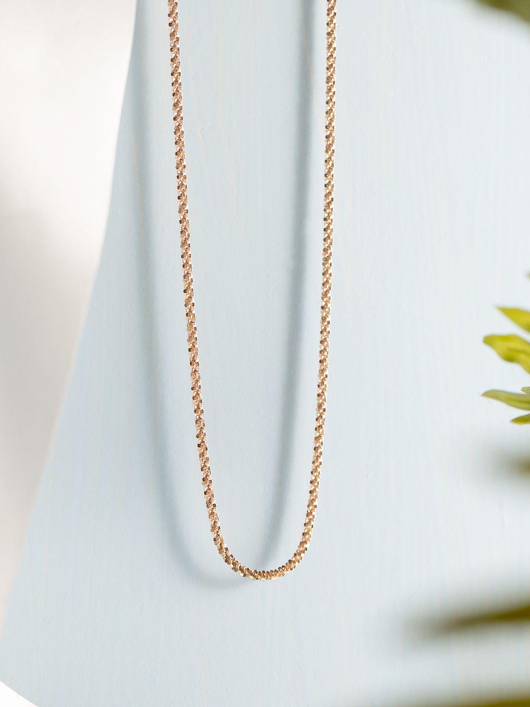 zavya sterling silver rose gold-plated chain