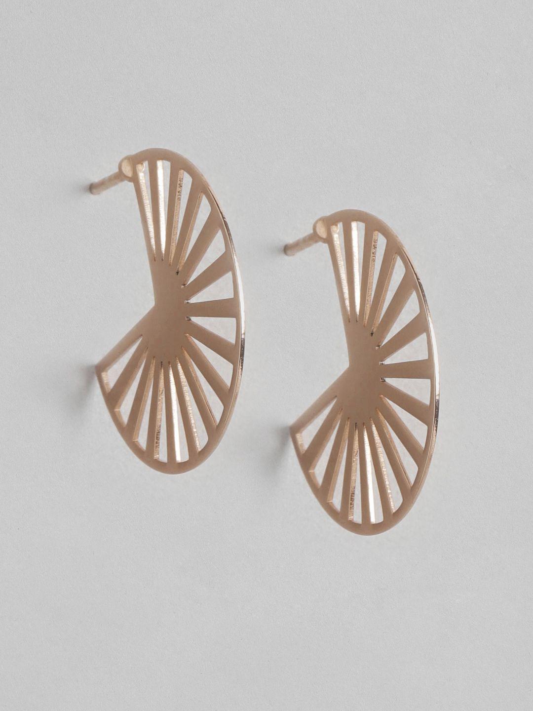 zavya sterling silver rose gold-plated circular half hoop earrings